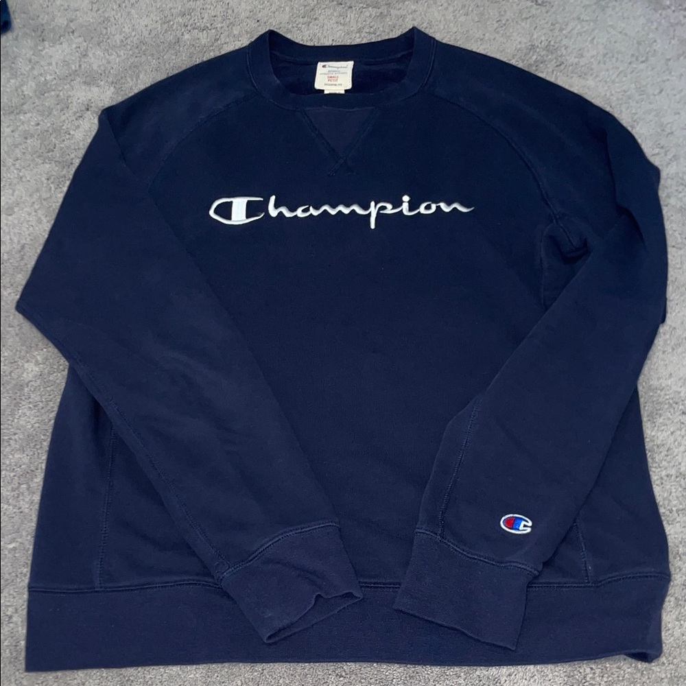 Champion Men's Dark Blue Crewneck Sweater